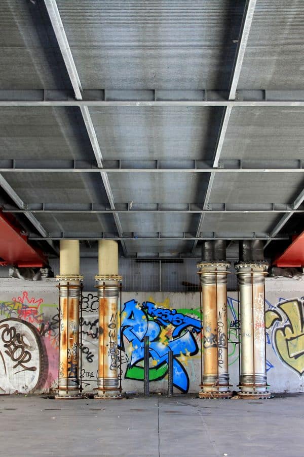 Graffiti under a bridge, a mixture of styles and colors - A "jumble" of thoughts...